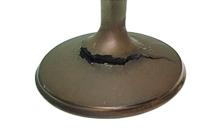 Radial crack from thermal fatigue